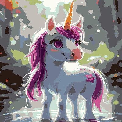 Картина за номерами Strateg Єдиноріг у лісі 30х30 см ES-0910