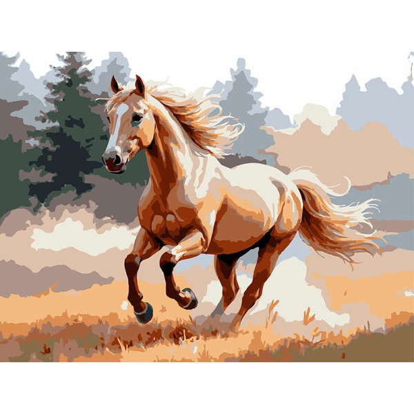 Картина за номерами Strateg Кіньу полі 30Х40 см SS-1317