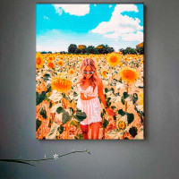 Картина за номерами "Дівчина в соняшниках" LC10049