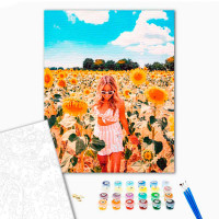 Картина за номерами "Дівчина в соняшниках" LC10049
