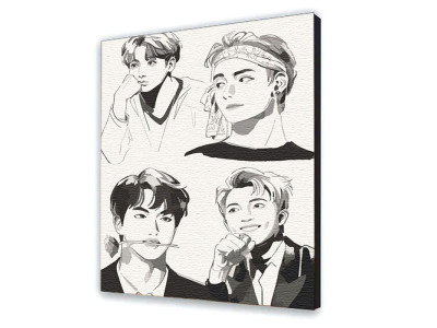 Картина за номерами з лаком ArtCraft "BTS. Fan Art" 40*50 см 10278-AC