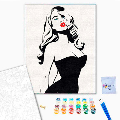 Картина за номерами "Lady in black" 30*40 см 10060-AC Картина за номерами "Lady in black" 30*40 см 10060-AC