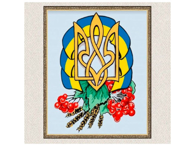 Картина за номерами українська тематика "Герб Україні" 40х50 см 10592-NN