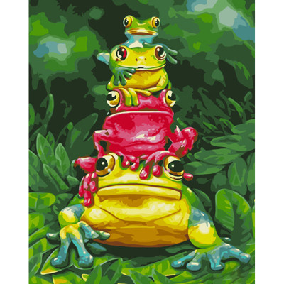 Картина по номерах Четвірка жабенят Strateg 40х50 см GS1012