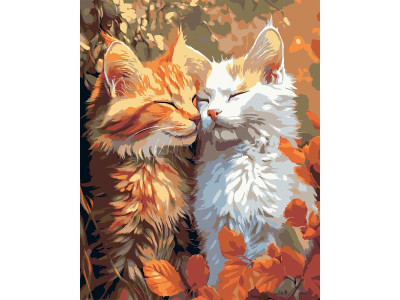 Картина за номерами Strateg Білий та рижий кіт 40x50 см VG026