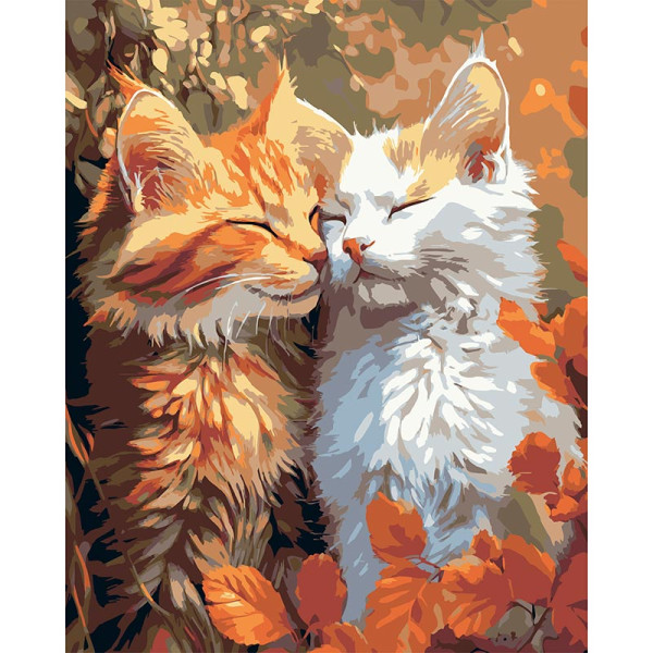 Картина за номерами Strateg Білий та рижий кіт 40x50 см VG026