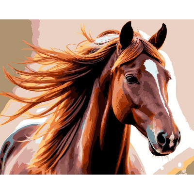 Картина за номерами Strateg Кінь на вітрі 40x50 см VG040