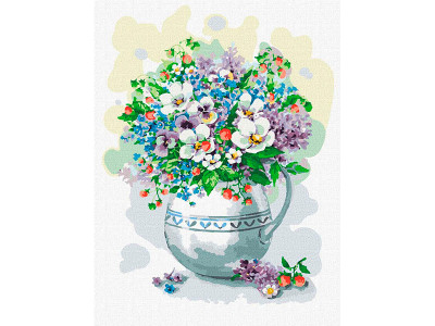 Картина за номерами "Букет із земляничкою" 30*40 см. KHO2978