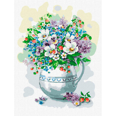 Картина за номерами "Букет із земляничкою" 30*40 см. KHO2978