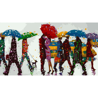 Картина за номерами Різнобарвний дощ 27*52 КНО2628