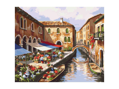 Картина за номерами Квітковий ринок 40*50 КНО2191 Картина за номерами Квітковий ринок 40*50 КНО2191