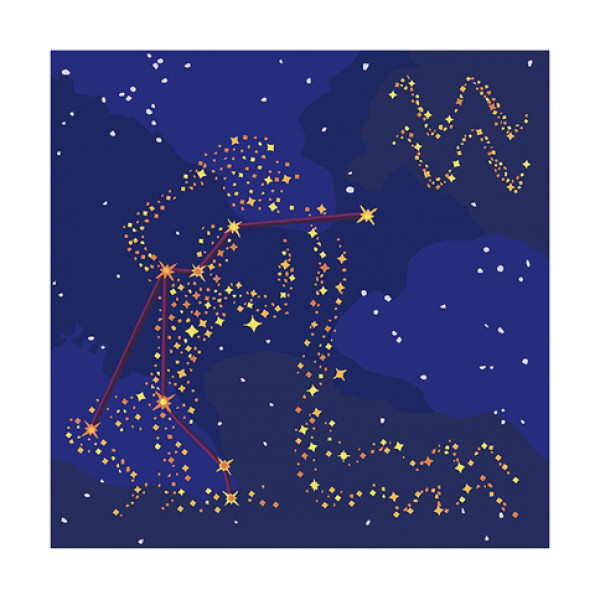 Картина за номерами Фарба "Металік" Знак Зодіаку Водолій 50*50 см КН9509