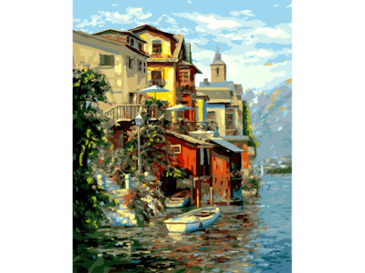 Картина за номерами Місто на озері 40 x 50 см GX3238