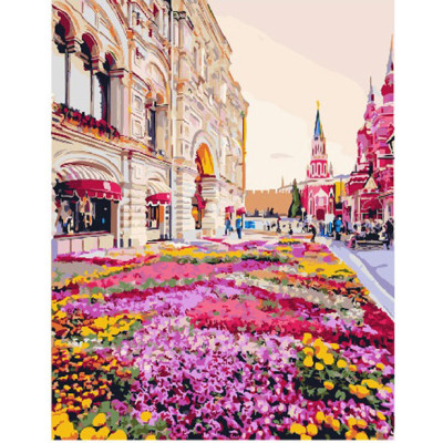 Картина за номерами "Рожева клумба" 40х50 см GX25493