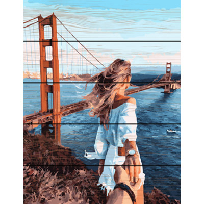 Картина за номерами на дереві. Rainbow Art "Йди за мною. Бруклін" GXT23627-RA