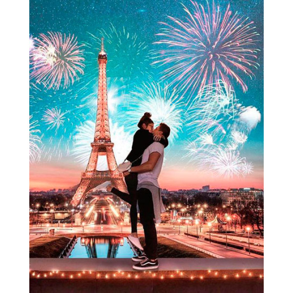 Картина за номерами "Феєрверк у Парижі" тм Лавка Чудес 40 x 50 см у коробці LC10010