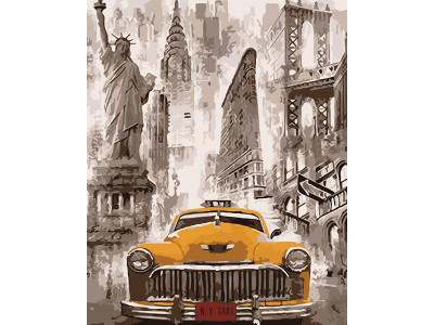 Картина за номерами "Таксі Нью-Йорка" тм Лавка Чудес 40 x 50 см у коробці LC30014