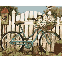 Картина за номерами "Велосипед біля калітки" Тм Лавка Чудес 40 x 50 см у ко LC30015