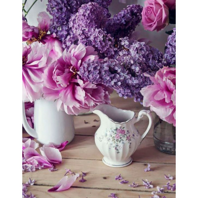 Картина за номерами "Бузок і троянди" тм Лавка Чудес 40 x 50 см у коробці LC40086