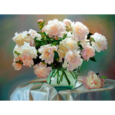 Картина за номерами квіти "Півонії на столі" LC40014
