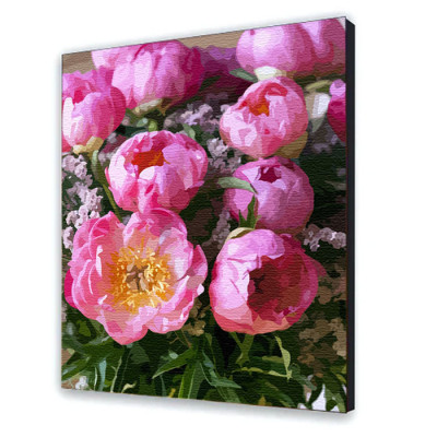 Картина за номерами з лаком ArtCraft квіти "Рожевий шарм" 40х50 см 12125-AC