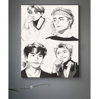 Картина за номерами з лаком ArtCraft "BTS. Fan Art" 40*50 см 10278-AC