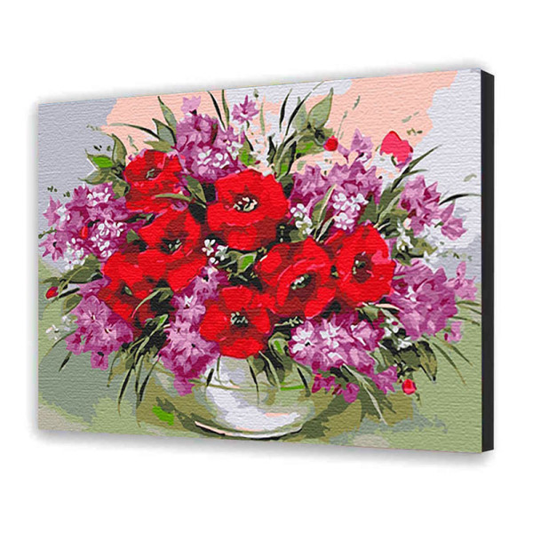 Картина за номерами з лаком ArtCraft квіти "Яскрава композиція" 40*50 см 13001-AC