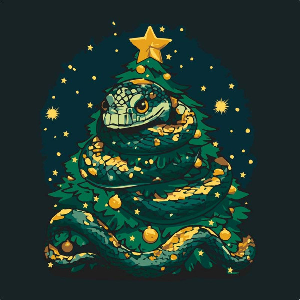 Картина за номерами "Святкова змія" ArtCraft 40*40 см 11589-AC