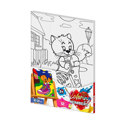 Картина за номерами "Coloring by numbers" Danko Toys Кошеня 31см*21см CBN-02-10