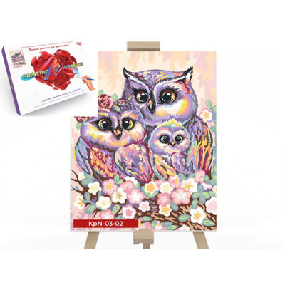 Креативна творчість "Картина за номерами на полотні" 30х40 см "Сова" KpN-03-02