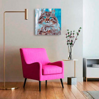 Картина за номерами Котик із блакитними очима Strateg 40х40 см SK046 Картина за номерами Котик із блакитними очима Strateg 40х40 см SK046