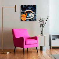 Картина за номерами Кава з цитрусовими нотками Strateg на чорному фоні 30х3 SH3030-16