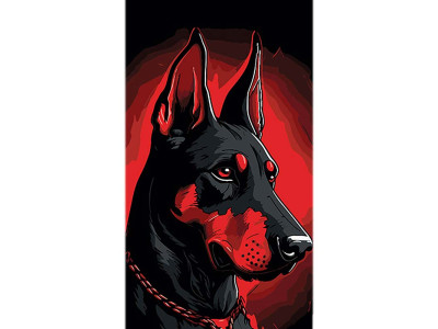 Картина за номерами Червоний страж Strateg на чорному фоні 50х25 см BH5025-7