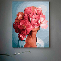 Картина за номерами Квіткова спокуса Strateg на кольоровому фоні 40х50 см VA-2541.