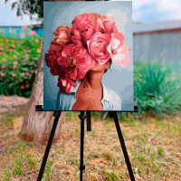 Картина за номерами Квіткова спокуса Strateg на кольоровому фоні 40х50 см VA-2541.