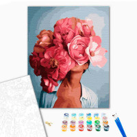 Картина за номерами Квіткова спокуса Strateg на кольоровому фоні 40х50 см VA-2541.