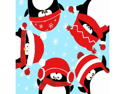 Картина за номерами Stateg Пінгвіни-друзі 20х20 см HH8001