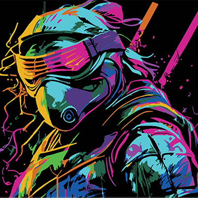 Картина за номерами Stateg Яскравий захисник на чорному фоні 30х30 см SH3030-10