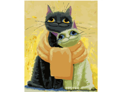 Картина за номерами Stateg VA-2669 "Котики замонаті шарфом" 40х50 см VA-2669