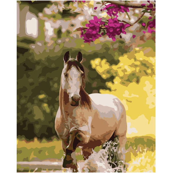 Картина за номерами Stateg Скакун біля квітів 40х50 см SY6691