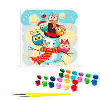 Картина за номерами ArtCraft "Сніговик з совами" 30*30 см 15550-AC
