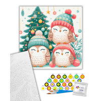 Картина за номерами "Різдвяні совенята" ArtCraft 40*40 см 11586-AC