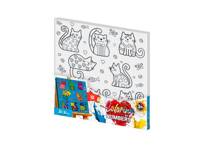 Картина за номерами Danko Toys "Веселі кошенята" 31x31см CBN-01-04