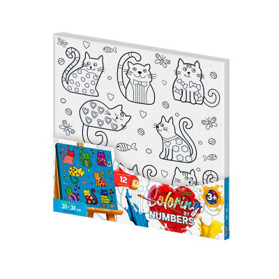 Картина за номерами Danko Toys "Веселі кошенята" 31x31см CBN-01-04