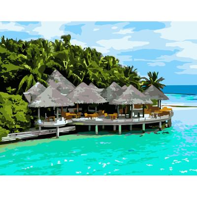 Картина за номерами Мальдіві Strateg 30х40 см SS-6598