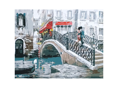 Картина за номерами Пара на мосту у Венеції Strateg 40х50 см GS090