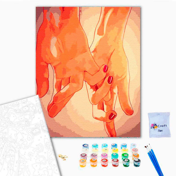 Картина за номерами Дотикання любові Strateg 40х50 см DY290