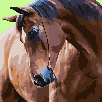 Картина по номерах Гордий кінь Strateg 40х40 см SK026