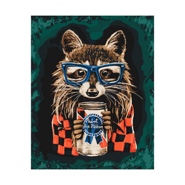 Картина за номерами "Веселий єнот" 40*50 см КНО4117