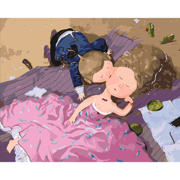 Картина за номерами "Поцілунок у щічку" 40x50 см KNG033